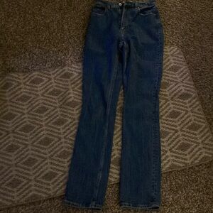 Acrombie and fitch blue jeans, straight cut. 25 inches around. Size 0